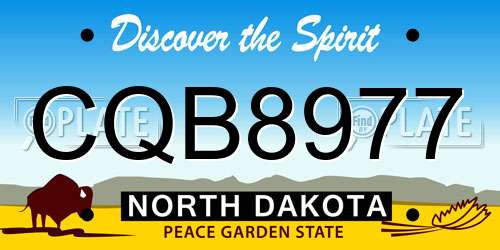 CQB8977 North Dakota License Plate