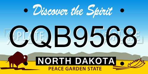 CQB9568 North Dakota License Plate