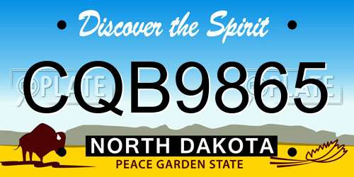 CQB9865 North Dakota License Plate
