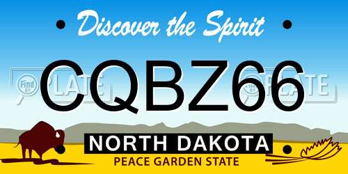 CQBZ66 North Dakota License Plate