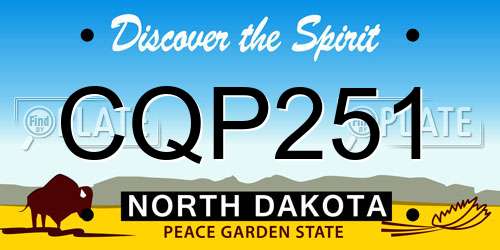 CQP251 North Dakota License Plate
