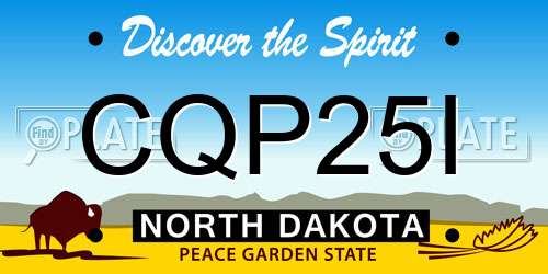 CQP25I North Dakota License Plate