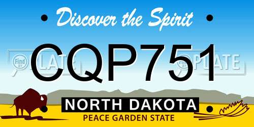 CQP751 North Dakota License Plate