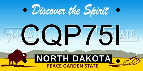 CQP75I North Dakota License Plate