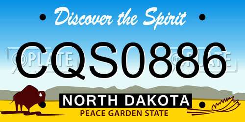 CQS0886 North Dakota License Plate