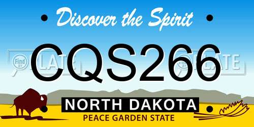 CQS266 North Dakota License Plate