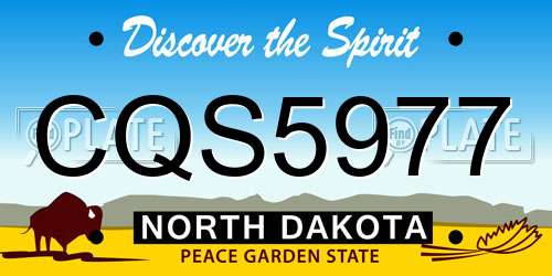 CQS5977 North Dakota License Plate