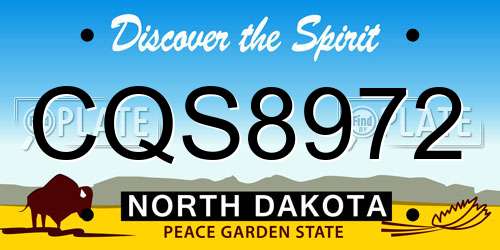CQS8972 North Dakota License Plate