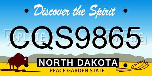CQS9865 North Dakota License Plate