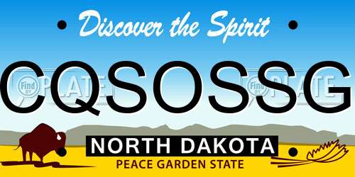 CQSOSSG North Dakota License Plate