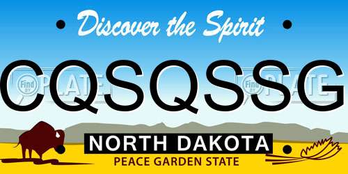 CQSQSSG North Dakota License Plate