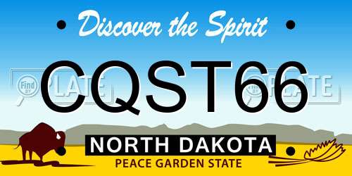 CQST66 North Dakota License Plate