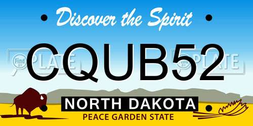 CQUB52 North Dakota License Plate
