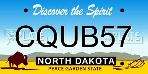 CQUB57 North Dakota License Plate