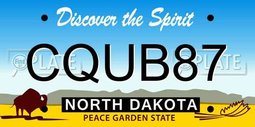 CQUB87 North Dakota License Plate
