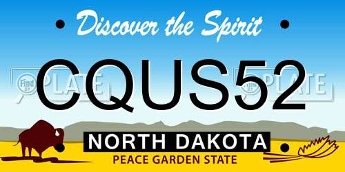 CQUS52 North Dakota License Plate
