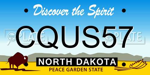 CQUS57 North Dakota License Plate