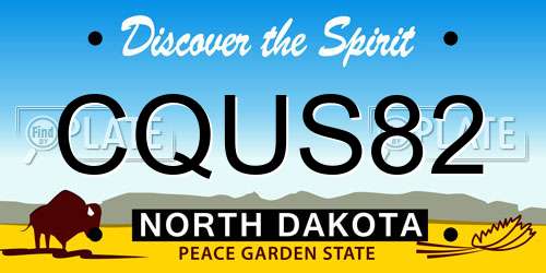 CQUS82 North Dakota License Plate