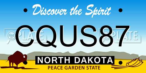 CQUS87 North Dakota License Plate