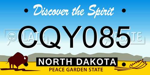 CQY085 North Dakota License Plate