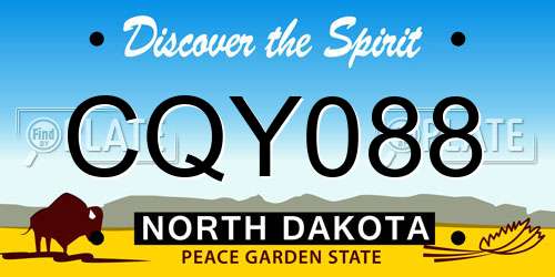 CQY088 North Dakota License Plate