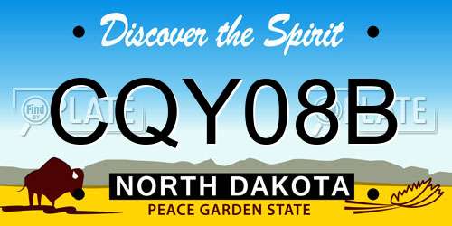 CQY08B North Dakota License Plate
