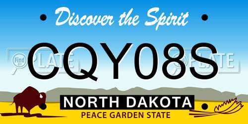 CQY08S North Dakota License Plate