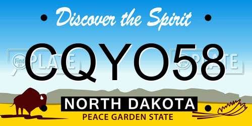 CQYO58 North Dakota License Plate
