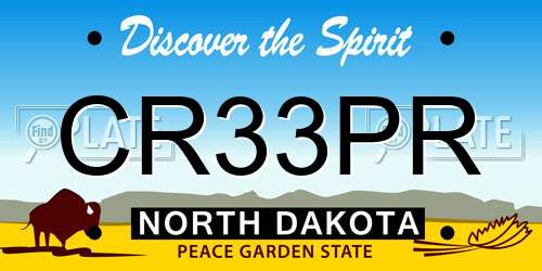 CR33PR North Dakota License Plate