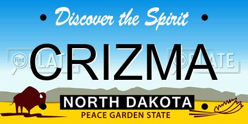 CRIZMA North Dakota License Plate