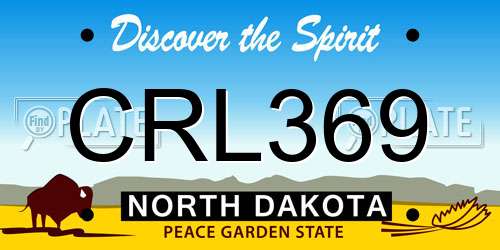 CRL369 North Dakota License Plate