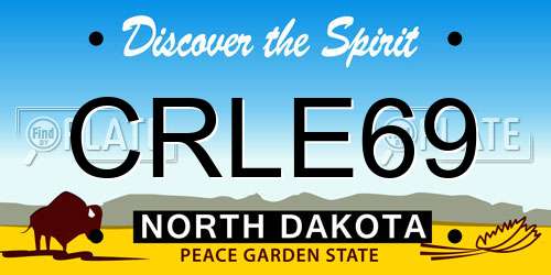 CRLE69 North Dakota License Plate