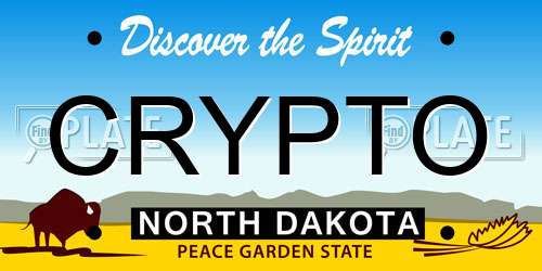CRYPTO North Dakota License Plate