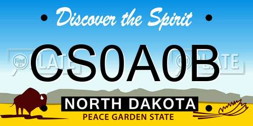 CS0A0B North Dakota License Plate