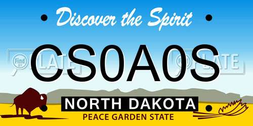 CS0A0S North Dakota License Plate