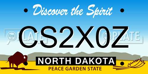 CS2X0Z North Dakota License Plate