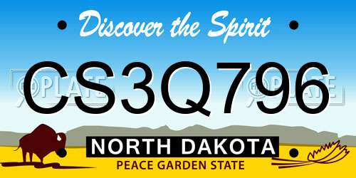 CS3Q796 North Dakota License Plate
