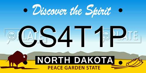 CS4T1P North Dakota License Plate