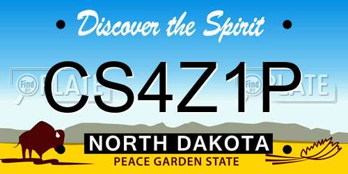 CS4Z1P North Dakota License Plate