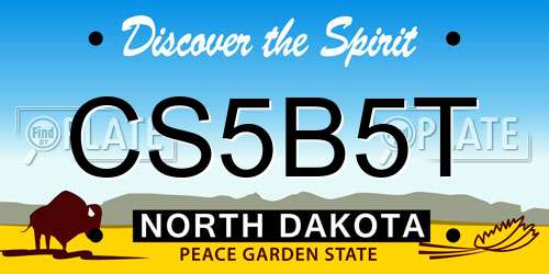 CS5B5T North Dakota License Plate