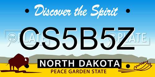 CS5B5Z North Dakota License Plate