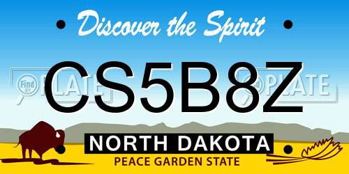 CS5B8Z North Dakota License Plate