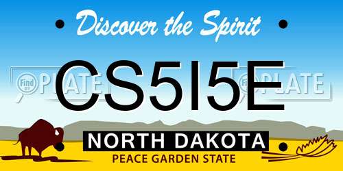 CS5I5E North Dakota License Plate