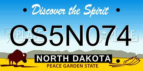 CS5N074 North Dakota License Plate
