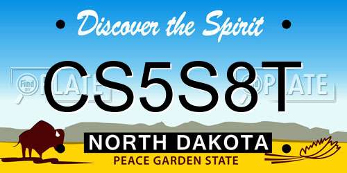 CS5S8T North Dakota License Plate