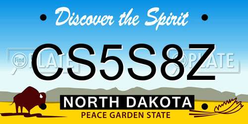 CS5S8Z North Dakota License Plate