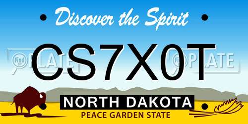 CS7X0T North Dakota License Plate