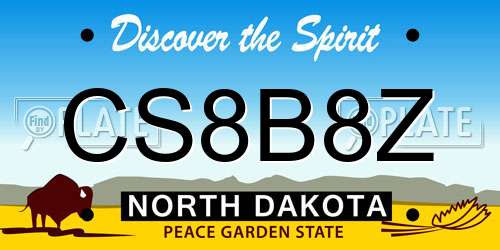 CS8B8Z North Dakota License Plate