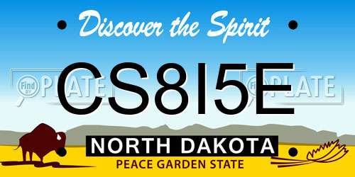 CS8I5E North Dakota License Plate