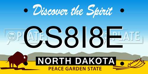 CS8I8E North Dakota License Plate